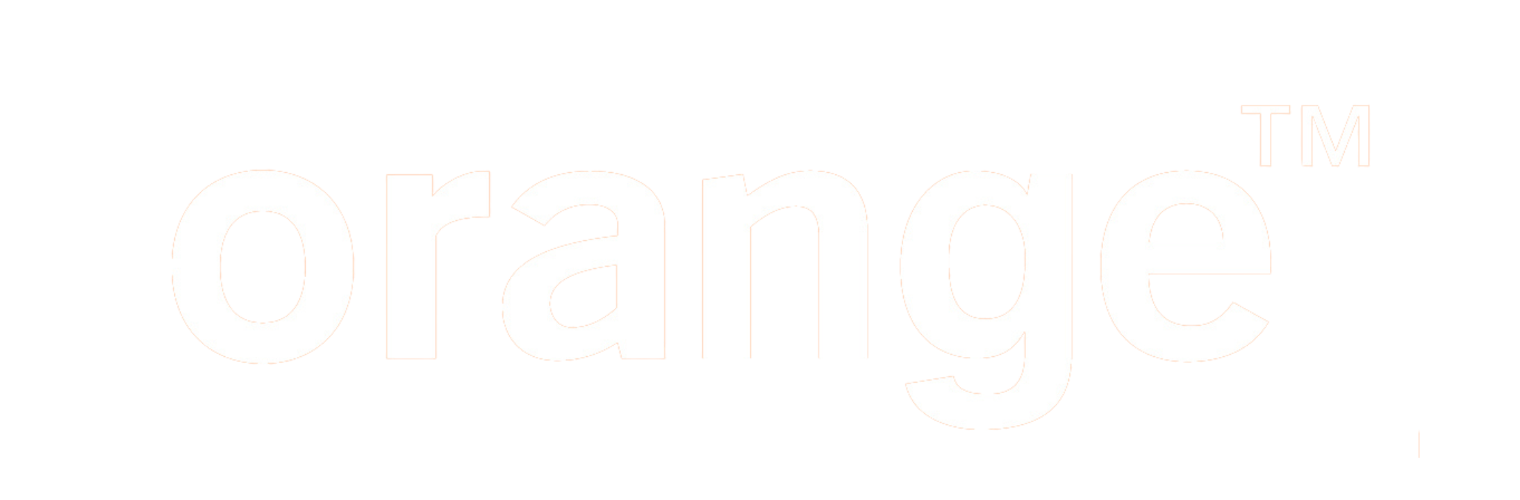Orange brand logo with trademark symbol on a black background.
