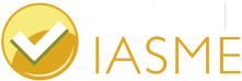 Logo of we are iasme featuring a check mark inside a circle.