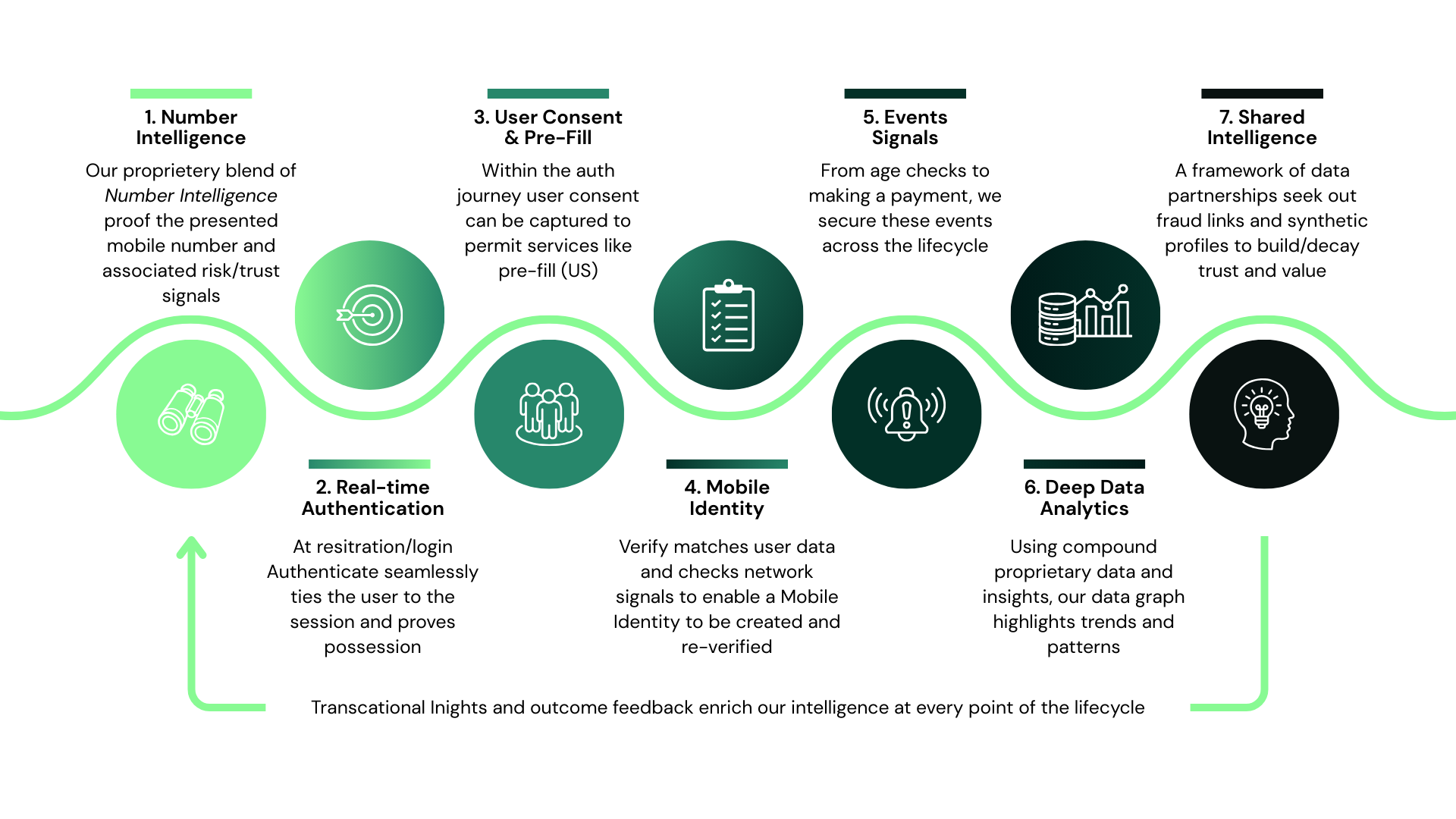 Diagram showing how mobile number intelligence turns a mobile number query into a real time risk decision